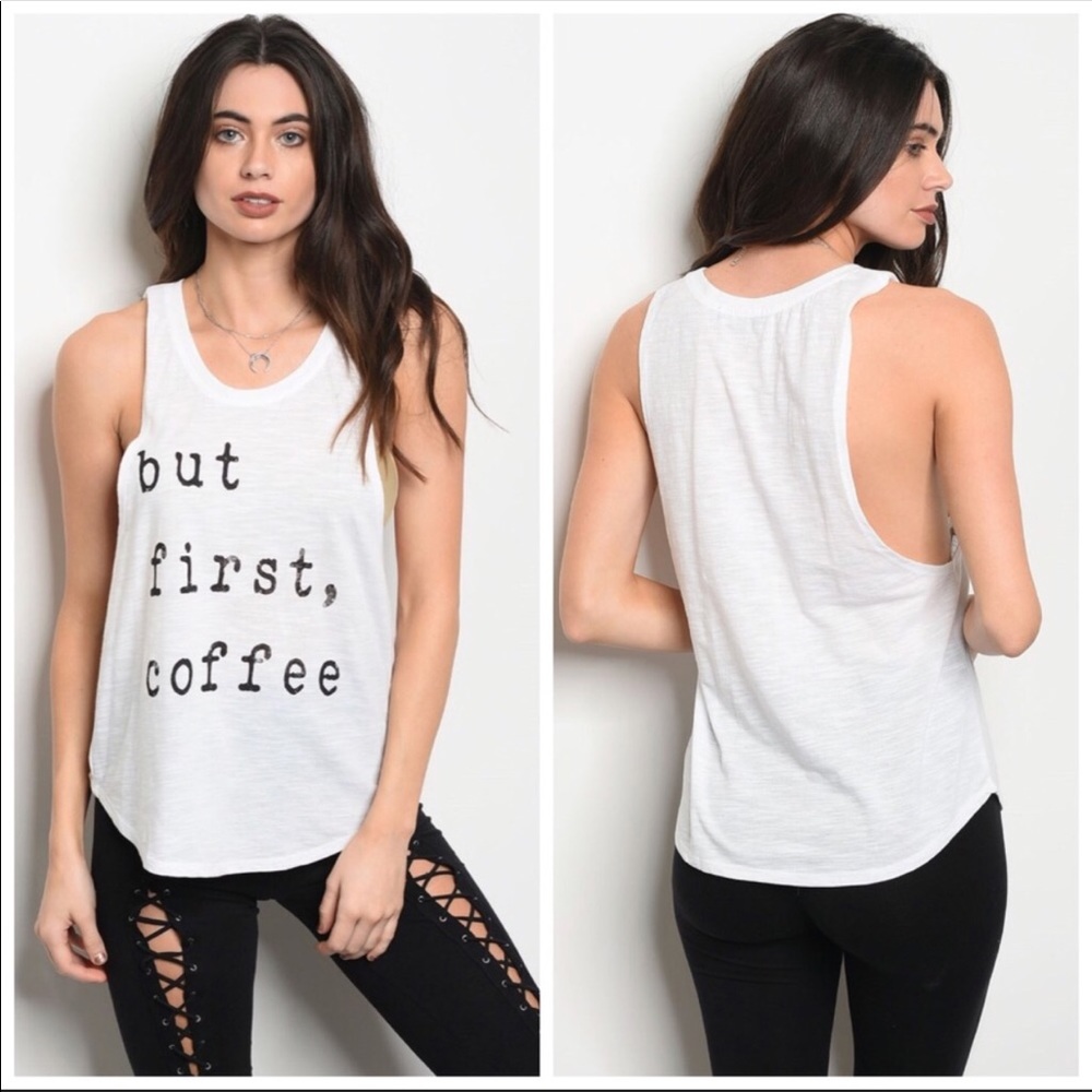 But First, Coffee simple graphic tank top - Picture 2 of 8